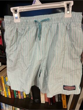 Vineyard Vines Boy’s Light Blue Stripe Swim Trunks